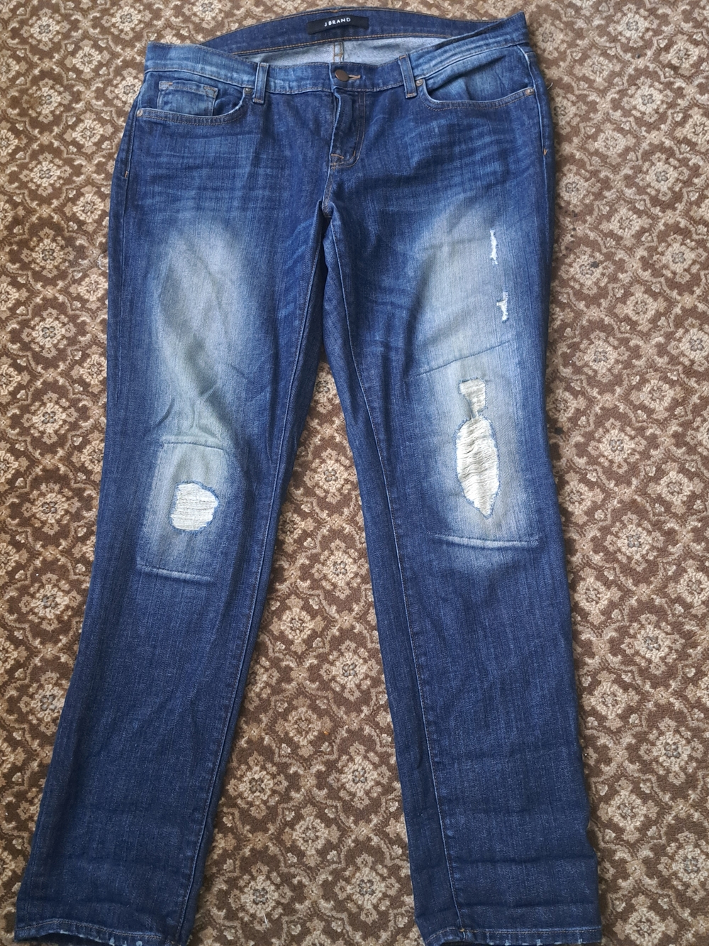 Distressed Blue Denim Jeans